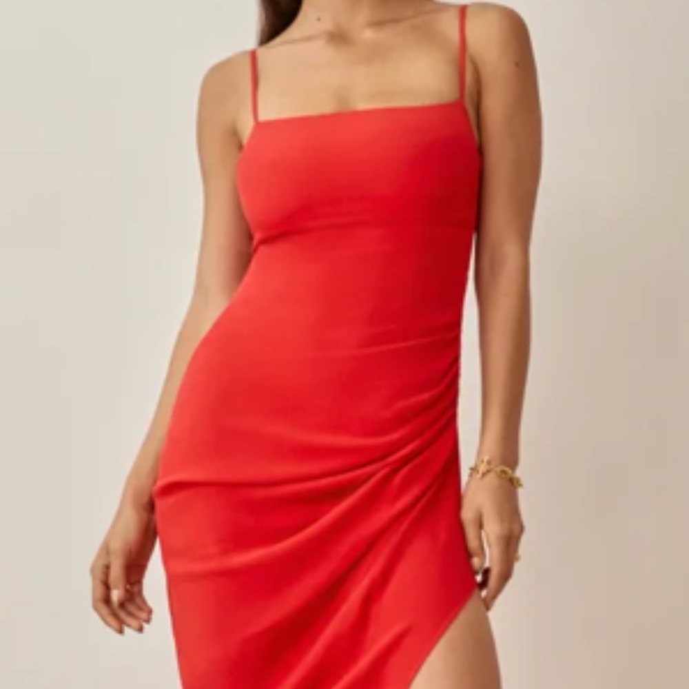 Reformation Mignon Dress Cherry Red Size 4